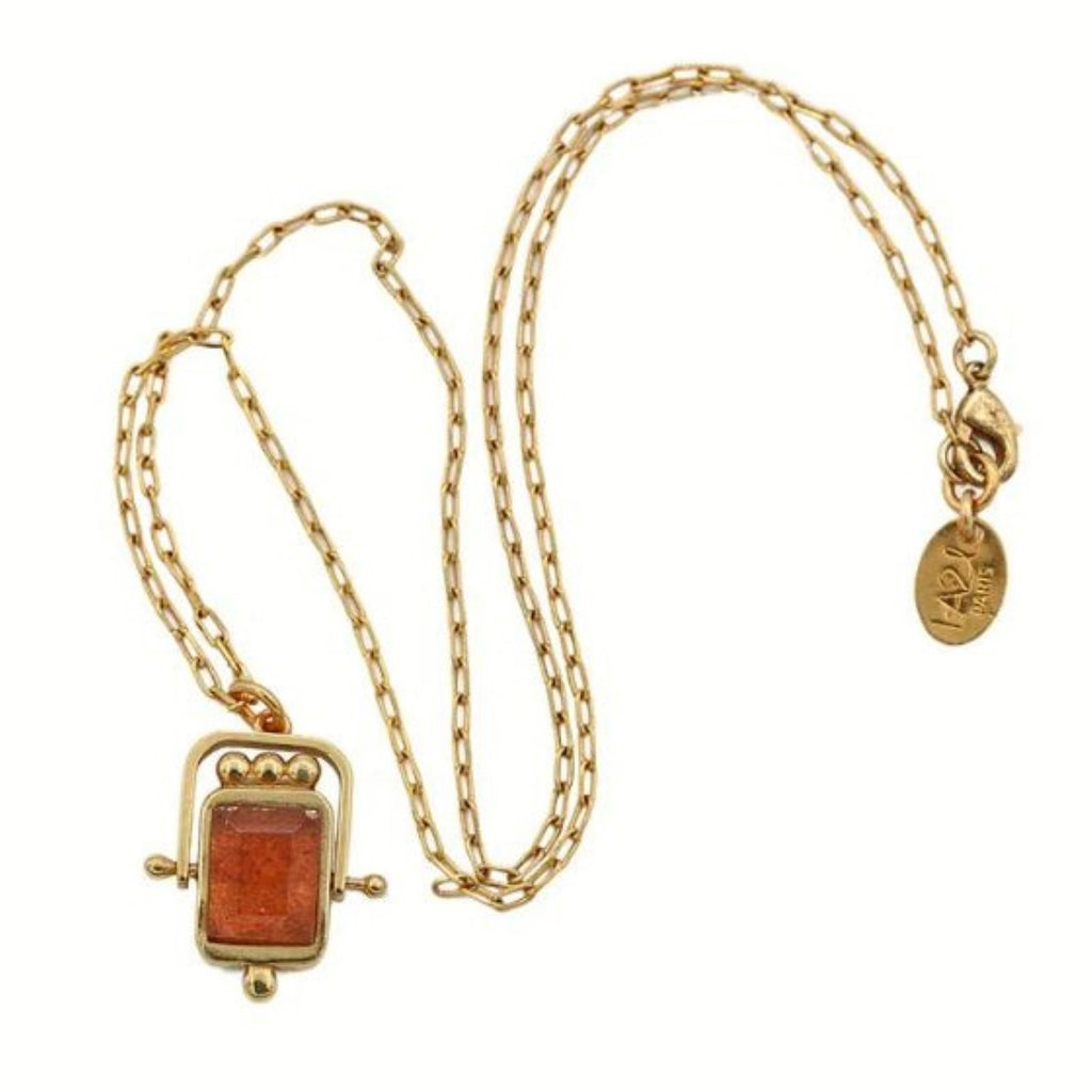 Sacha <br/> Pivot Force <br/> Necklace <br/> Strawberry Quartz