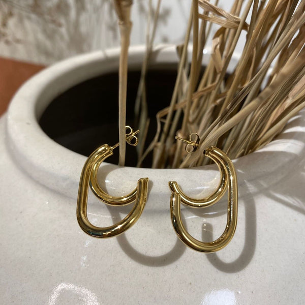 Round & Oval <br/> Gold Hoop Earrings